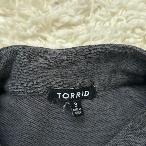 Torrid Grey French Terry Knit Military Jacket Size 22/24 - Picture 6 of 7
